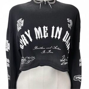 Darc Sport “Bury Me in Darc” Cropped Long Sleeve | SHE | NWT - Black Drift Wash